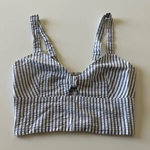 Forever 21 Navy and White Striped Top